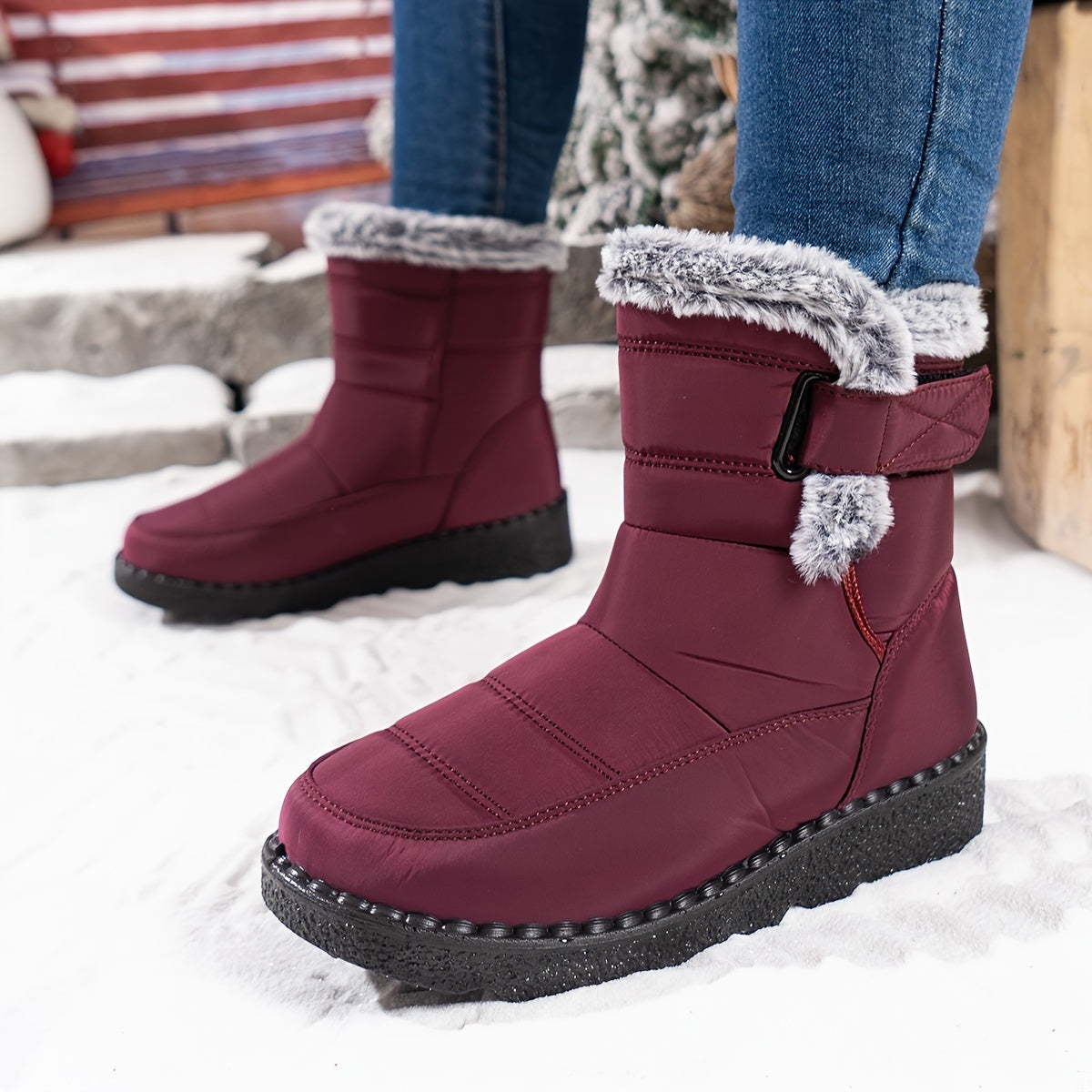 Botas de Nieve Impermeables con Forro de Pelo