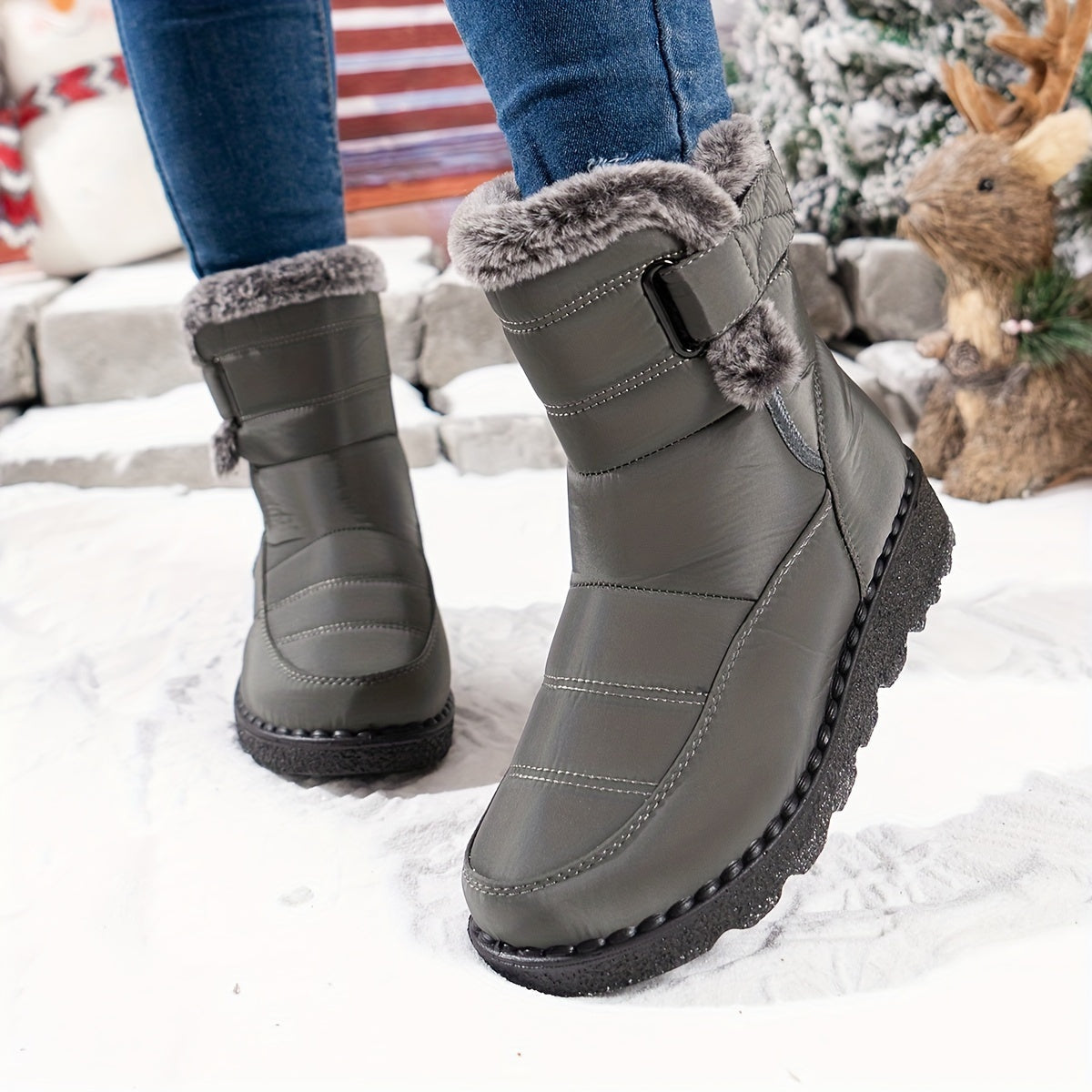 Botas de Nieve Impermeables con Forro de Pelo